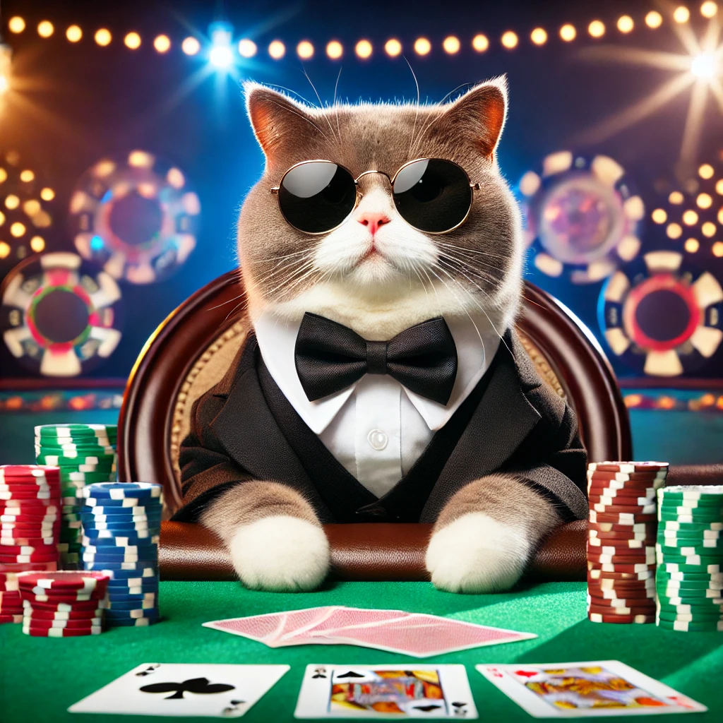 Funny Gambler Cat